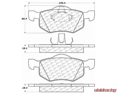 Centric C-Tek Ceramic Brake Pads with Shims 103.08430 - 103.08430
