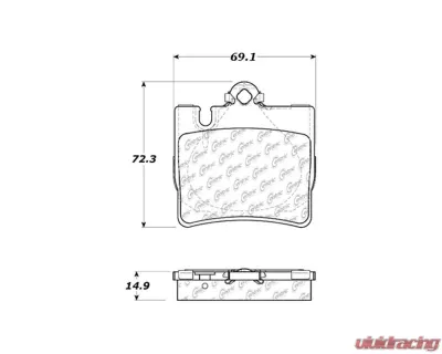 Centric C-Tek Ceramic Brake Pads with Shims 103.08480 - 103.08480