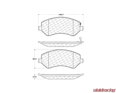 Centric C-Tek Ceramic Brake Pads with Shims 103.08560 - 103.08560