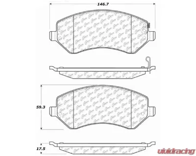 Centric C-Tek Ceramic Brake Pads with Shims 103.08560 - 103.08560
