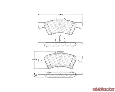 Centric C-Tek Ceramic Brake Pads with Shims 103.08570 - 103.08570