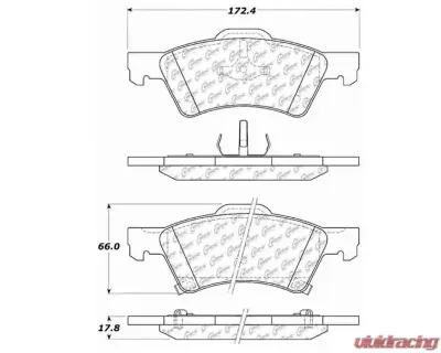 Centric C-Tek Ceramic Brake Pads with Shims 103.08570 - 103.08570