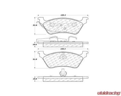 Centric C-Tek Ceramic Brake Pads with Shims 103.08580 - 103.08580