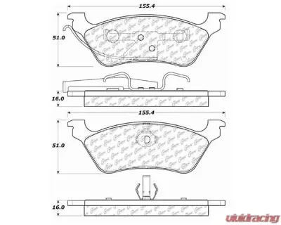 Centric C-Tek Ceramic Brake Pads with Shims 103.08580 - 103.08580