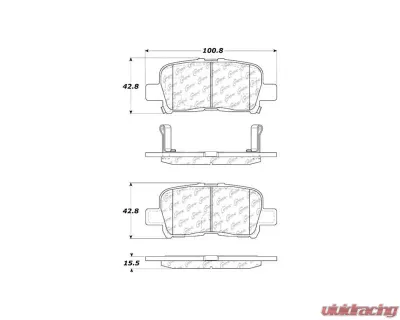 Centric C-Tek Ceramic Brake Pads with Shims 103.08650 - 103.08650