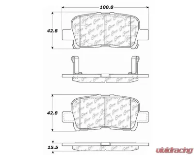 Centric C-Tek Ceramic Brake Pads with Shims 103.08650 - 103.08650