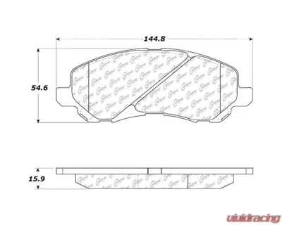Centric C-Tek Ceramic Brake Pads with Shims 103.08660 - 103.08660