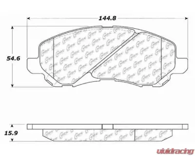 Centric C-Tek Ceramic Brake Pads with Shims 103.08660 - 103.08660