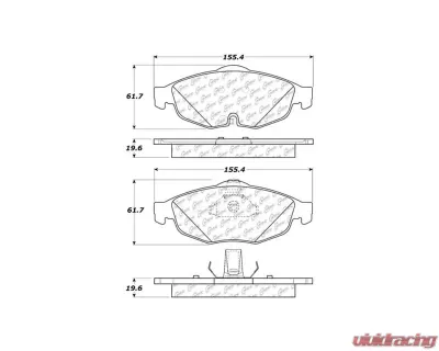 Centric C-Tek Ceramic Brake Pads with Shims 103.08690 - 103.08690