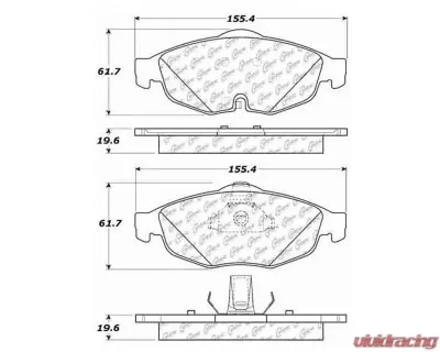 Centric C-Tek Ceramic Brake Pads with Shims 103.08690 - 103.08690