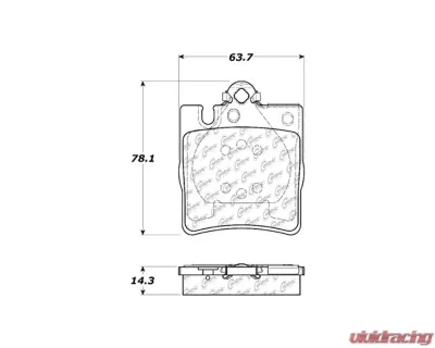 Centric C-Tek Ceramic Brake Pads with Shims 103.08760 - 103.08760