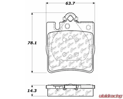 Centric C-Tek Ceramic Brake Pads with Shims 103.08760 - 103.08760