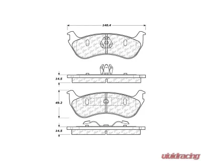 Centric C-Tek Ceramic Brake Pads with Shims 103.08810 - 103.08810