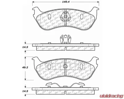 Centric C-Tek Ceramic Brake Pads with Shims 103.08810 - 103.08810