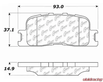 Centric C-Tek Ceramic Brake Pads with Shims 103.08850 - 103.08850