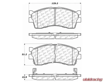 Centric C-Tek Ceramic Brake Pads with Shims 103.08890 - 103.08890