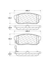 Centric C-Tek Ceramic Brake Pads with Shims 103.09000                                     - 103.09000 - Image 2