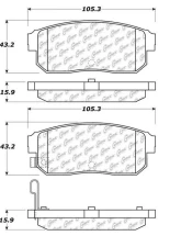 Centric C-Tek Ceramic Brake Pads with Shims 103.09000                                     - 103.09000 - Image 3