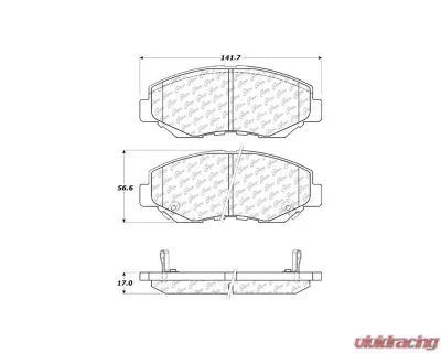 Centric C-Tek Ceramic Brake Pads with Shims 103.09140 - 103.09140