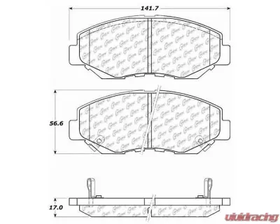Centric C-Tek Ceramic Brake Pads with Shims 103.09140 - 103.09140