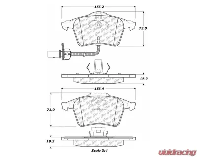 Centric C-Tek Ceramic Brake Pads with Shims 103.09151 - 103.09151