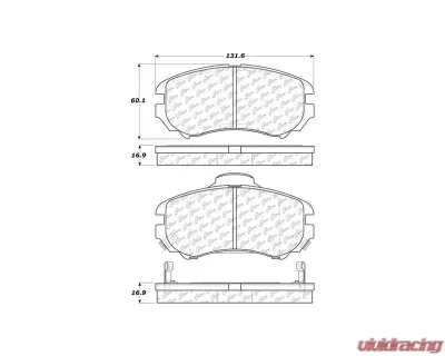Centric C-Tek Ceramic Brake Pads with Shims 103.09240 - 103.09240