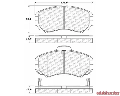 Centric C-Tek Ceramic Brake Pads with Shims 103.09240 - 103.09240