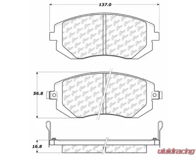 Centric C-Tek Ceramic Brake Pads with Shims 103.09290 - 103.09290