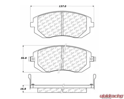 Centric C-Tek Ceramic Brake Pads with Shims 103.09290 - 103.09290