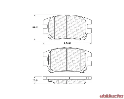 Centric C-Tek Ceramic Brake Pads with Shims 103.09300 - 103.09300