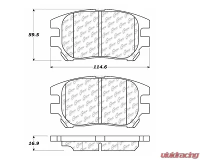 Centric C-Tek Ceramic Brake Pads with Shims 103.09300 - 103.09300