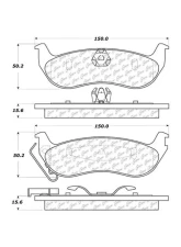 Centric C-Tek Ceramic Brake Pads with Shims 103.09320                                     - 103.09320 - Image 2