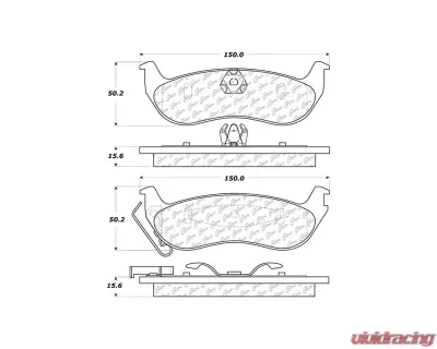 Centric C-Tek Ceramic Brake Pads with Shims 103.09320 - 103.09320