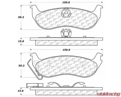 Centric C-Tek Ceramic Brake Pads with Shims 103.09320 - 103.09320