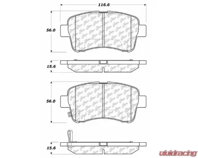 Centric C-Tek Ceramic Brake Pads with Shims 103.09370 - 103.09370