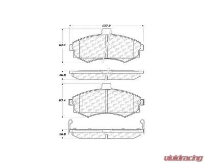 Centric C-Tek Ceramic Brake Pads with Shims 103.09410 - 103.09410