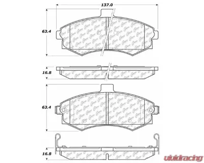 Centric C-Tek Ceramic Brake Pads with Shims 103.09410 - 103.09410