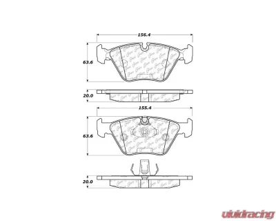 Centric C-Tek Ceramic Brake Pads with Shims 103.09460 - 103.09460