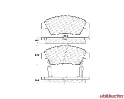 Centric C-Tek Ceramic Brake Pads with Shims 103.09480 - 103.09480