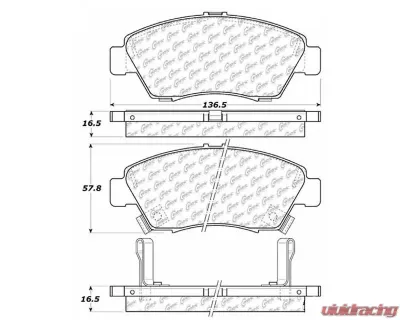 Centric C-Tek Ceramic Brake Pads with Shims 103.09480 - 103.09480