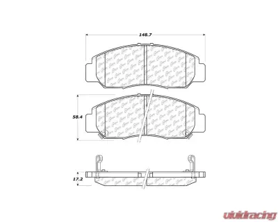 Centric C-Tek Ceramic Brake Pads with Shims 103.09590 - 103.09590