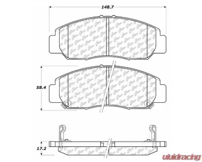 Centric C-Tek Ceramic Brake Pads with Shims 103.09590 - 103.09590
