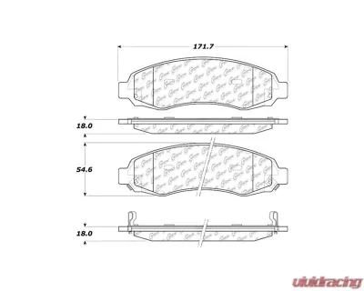 Centric C-Tek Ceramic Brake Pads with Shims 103.09620 - 103.09620