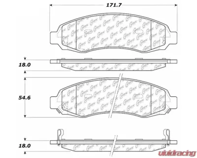 Centric C-Tek Ceramic Brake Pads with Shims 103.09620 - 103.09620
