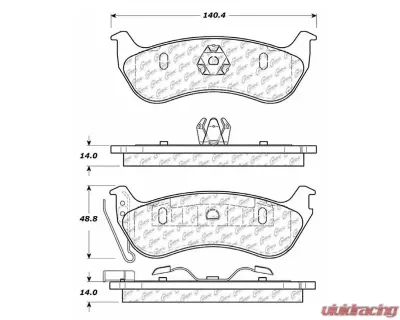 Centric C-Tek Ceramic Brake Pads with Shims 103.09640 - 103.09640