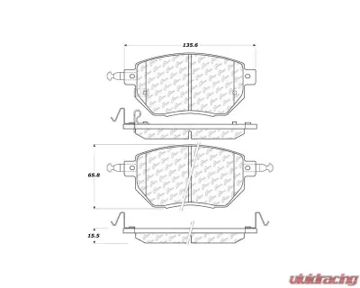 Centric C-Tek Ceramic Brake Pads with Shims 103.09690 - 103.09690
