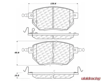 Centric C-Tek Ceramic Brake Pads with Shims 103.09690 - 103.09690
