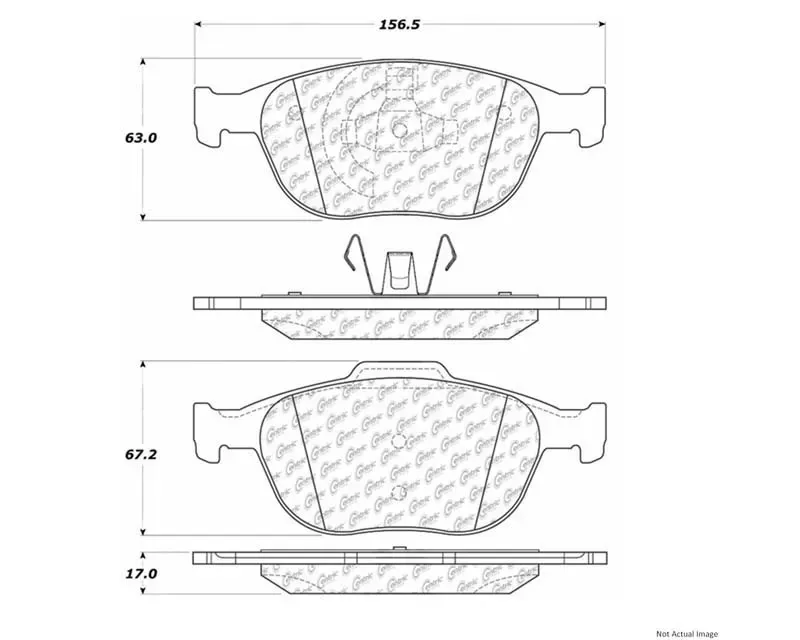 Centric C-Tek Ceramic Brake Pads with Shims 103.09700 - 103.09700