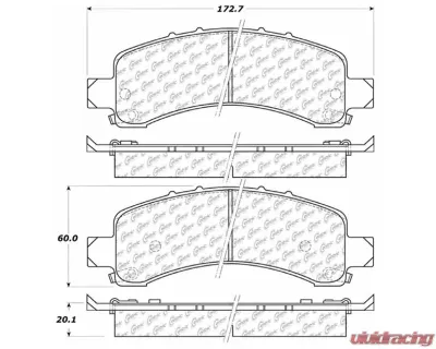 Centric C-Tek Ceramic Brake Pads with Shims 103.09740 - 103.09740