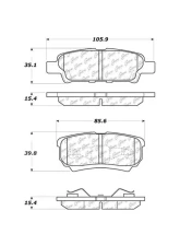 Centric C-Tek Ceramic Brake Pads with Shims 103.10370                                     - 103.10370 - Image 2